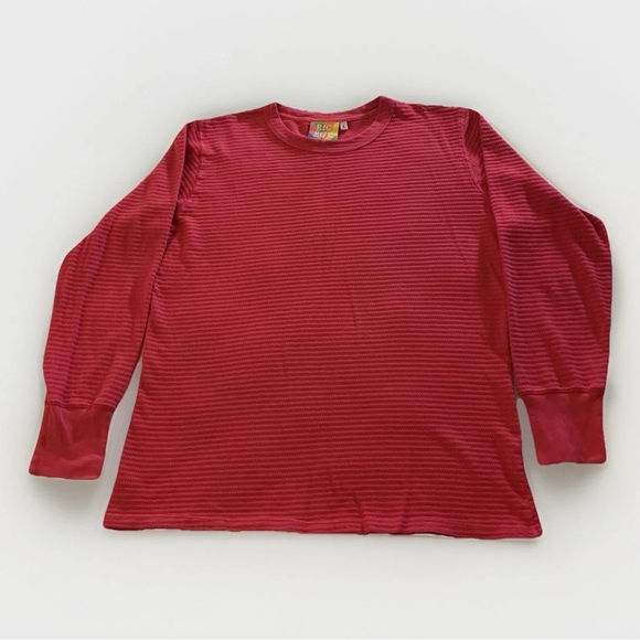 Big Bud Press Unisex L Red Orange Cotton Honeycomb Thermal Long Sleeve, LARGE - Picture 1 of 7